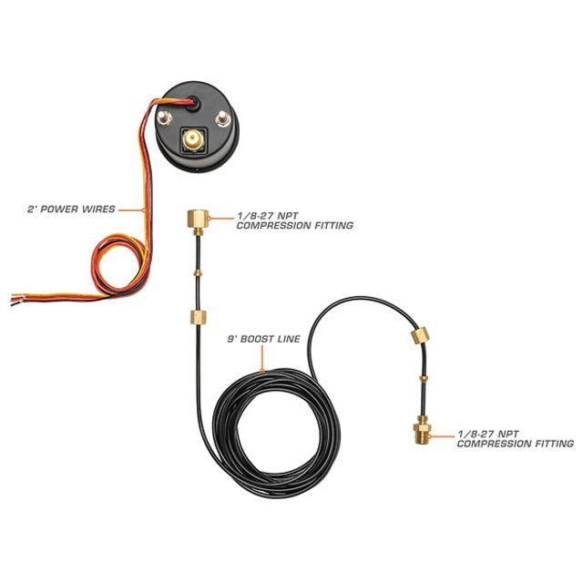 GLOWSHIFT TINTED 7 COLOR SERIES BOOST GAUGE/RELOJ DE BOOST 60psi