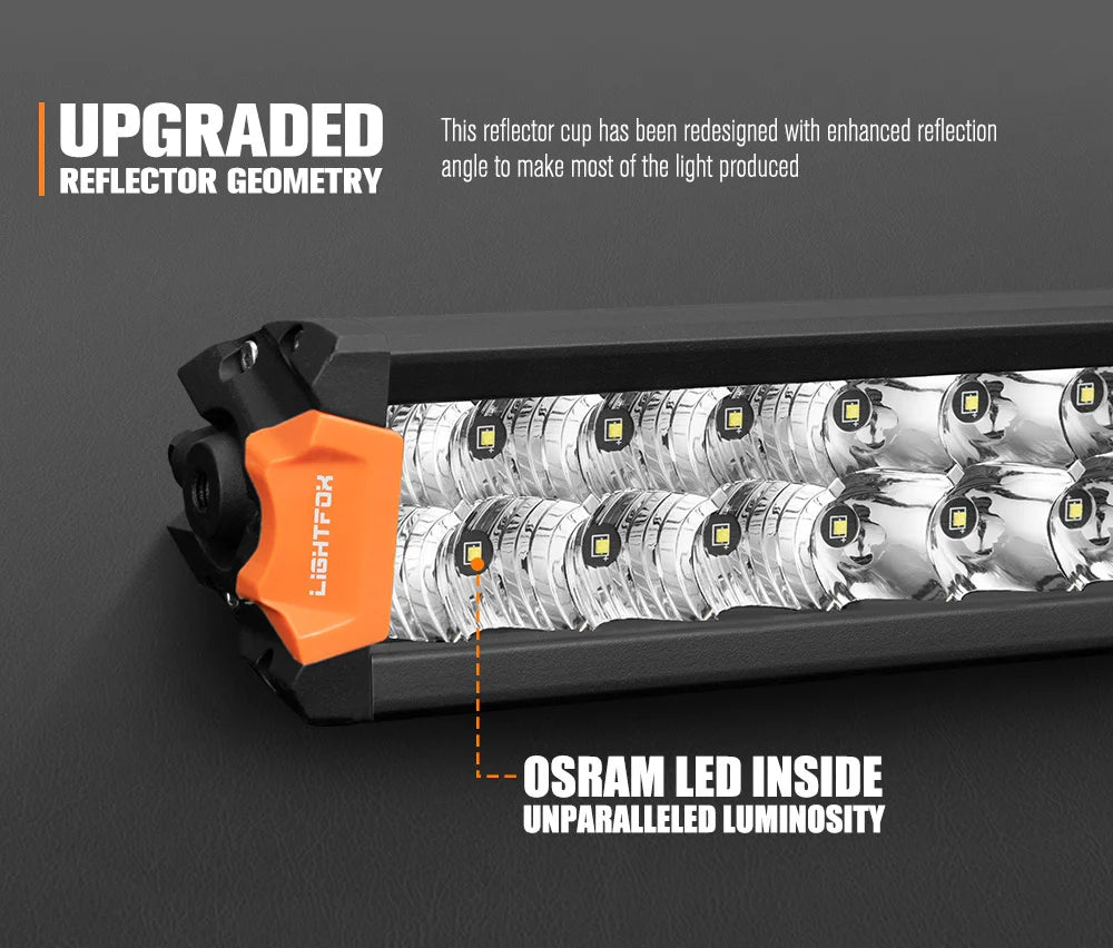 LIGHTFOX Rigel Series 20inch Osram LED Light Bar 1Lux @ 509m 15,096 Lumens