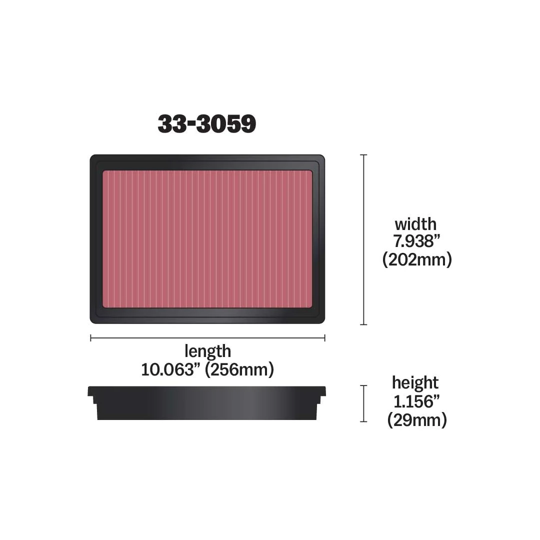 K&N FILTRO DE AIRE DE MOTOR PARA NISSAN FRONTIER NP300 MOTOR DIESEL 2.3L Y 2.5L 2015 EN ADELANTE