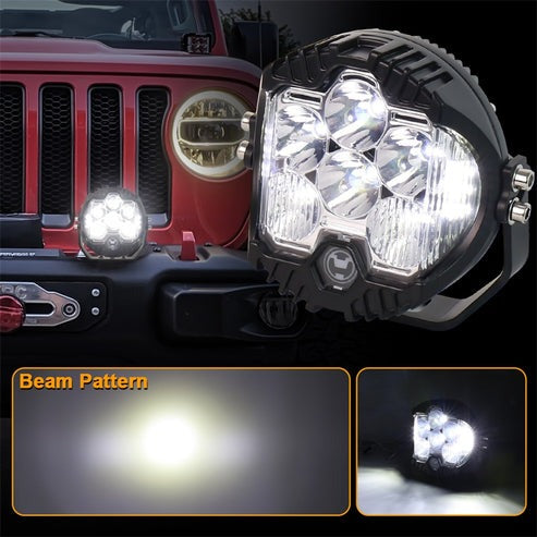 OVOVS Waterproof 5 Inch Led Work Light Pod With Amber Back Light DRL