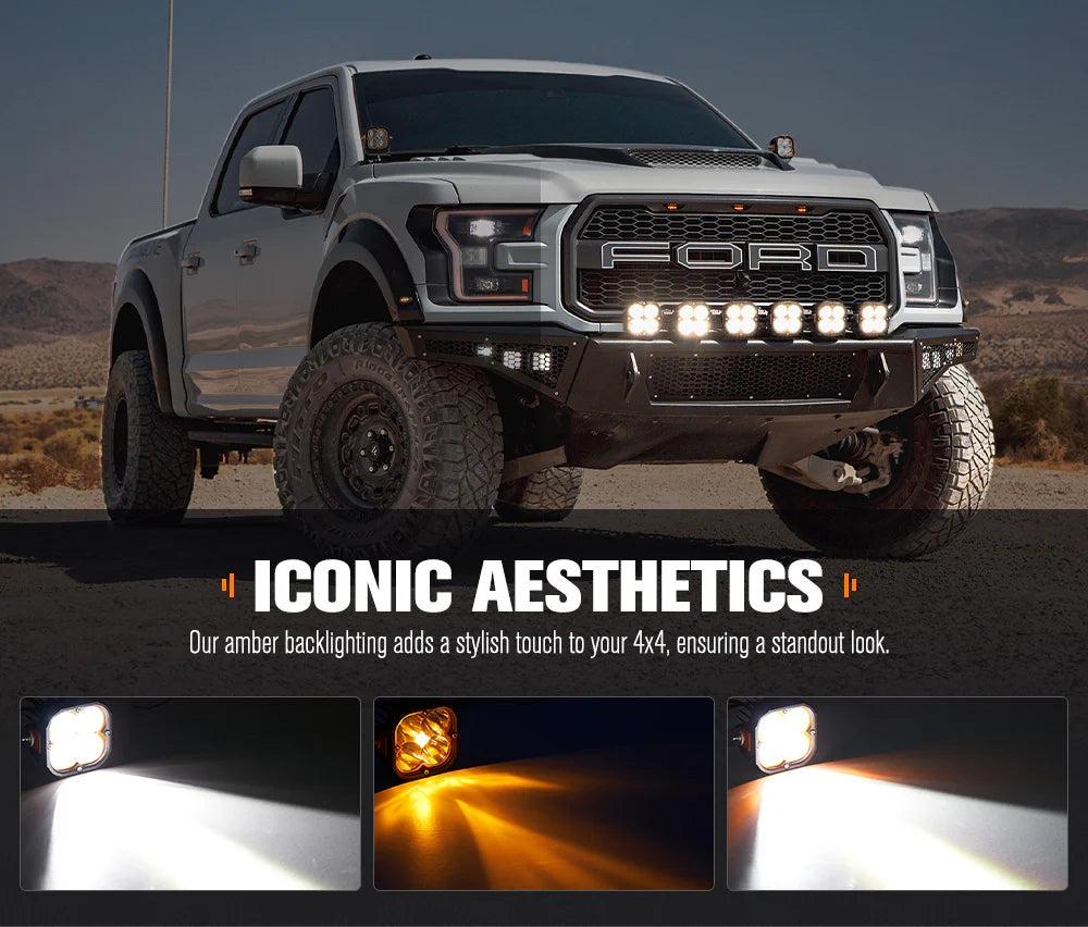 LIGHTFOX Cygnus Series Pair 5inch Osram LED Pod Lights 1Lux@396m 7,053Lumens