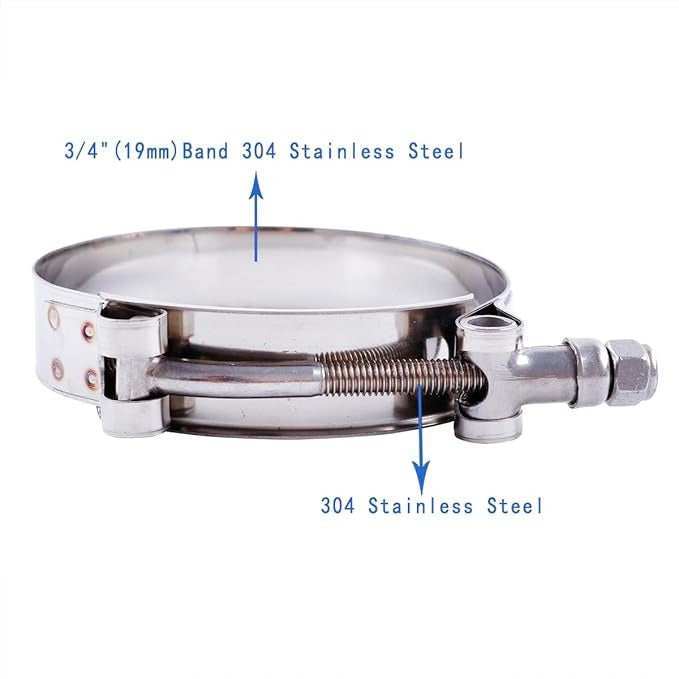 abrazaderas de manguera de acero inoxidable de 2 pulgadas, rango de abrazadera de 2.2 a 2.5 pulgadas (2.205-2.520 in) para abrazaderas de manguera de admisión turbo