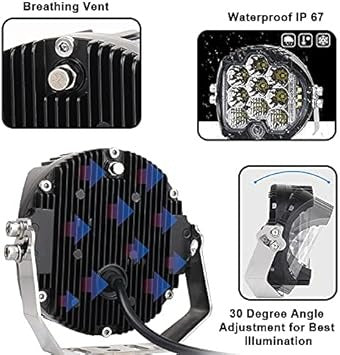 OVOVS 7 Inch 90W CLEAR LENS LED Work Light Bar Side Shooter IP67 Waterproof