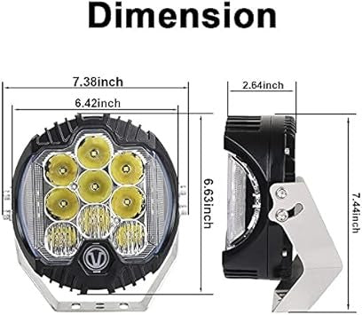 OVOVS 7 Inch 90W CLEAR LENS LED Work Light Bar Side Shooter IP67 Waterproof