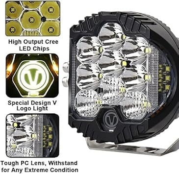 OVOVS 7 Inch 90W CLEAR LENS LED Work Light Bar Side Shooter IP67 Waterproof