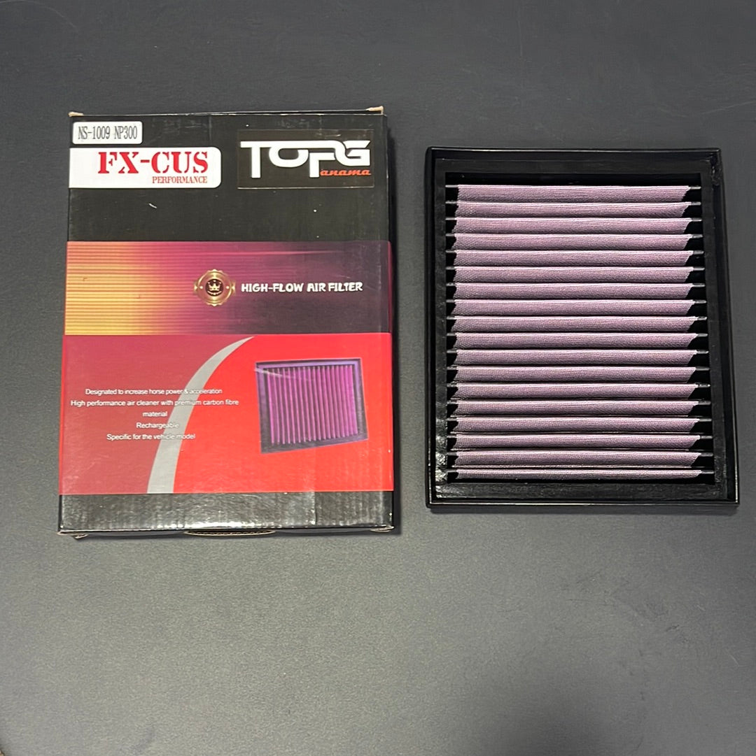 FILTRO DE AIRE DE MOTOR ALTO FLUJO LAVABLE FX-CUS/TOPG NISSAN NAVARA/NP300