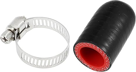 Tapa de silicona reforzada de silicona para tubo de derivación universal 1 unids 1.181 in Longitud Negro Rojo (VER TAMAÑOS DISPONIBLES)