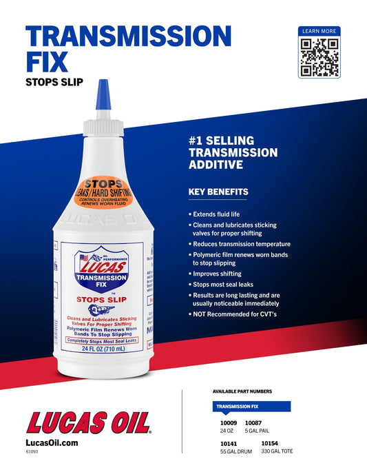 LUCAS OIL TRANSMISSION FIX STOP SLIP 24FL OZ 710ML