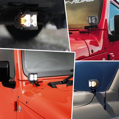 OVOVS 40W LED Work Light with Amber Solid & Strobe Side Lights