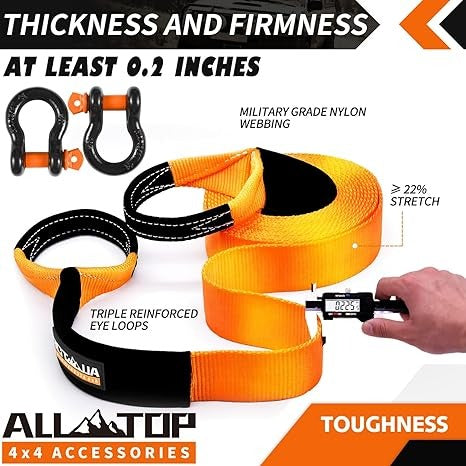 ALL-TOP KIT DE RECUPERACION ESLINGA + 2 GRILLETES + BOLSO 35,000LBS