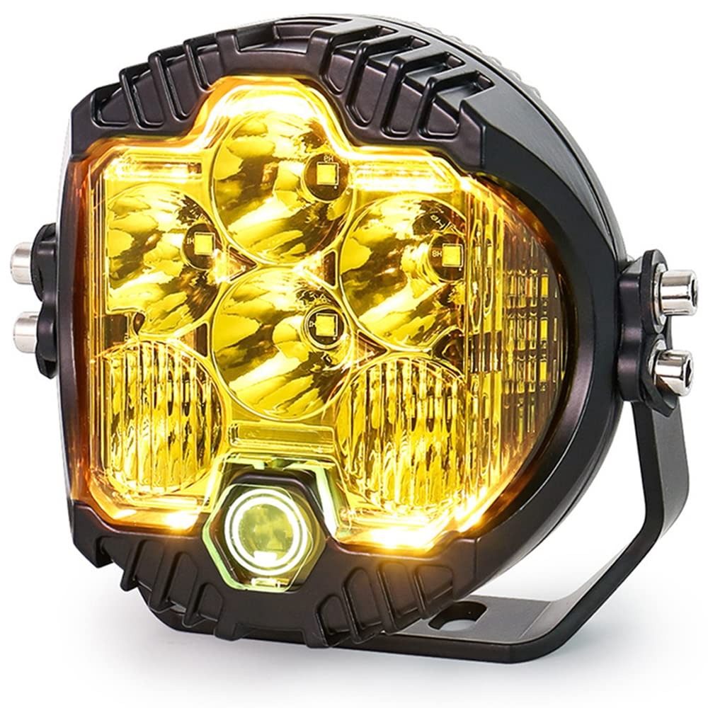 OVOVS Waterproof 5 Inch Led Work Light Pod With Amber Back Light DRL