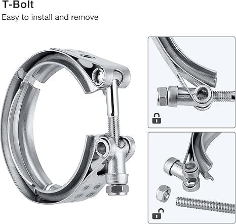 ABRAZADERAS TIPO V-BAND CON FLANGE HEMBRA Y MACHO ACERO INOXIDABLE(ver tamaños disponibles)