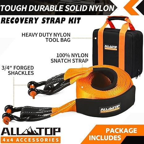 ALL-TOP KIT DE RECUPERACION ESLINGA + 2 GRILLETES + BOLSO 35,000LBS
