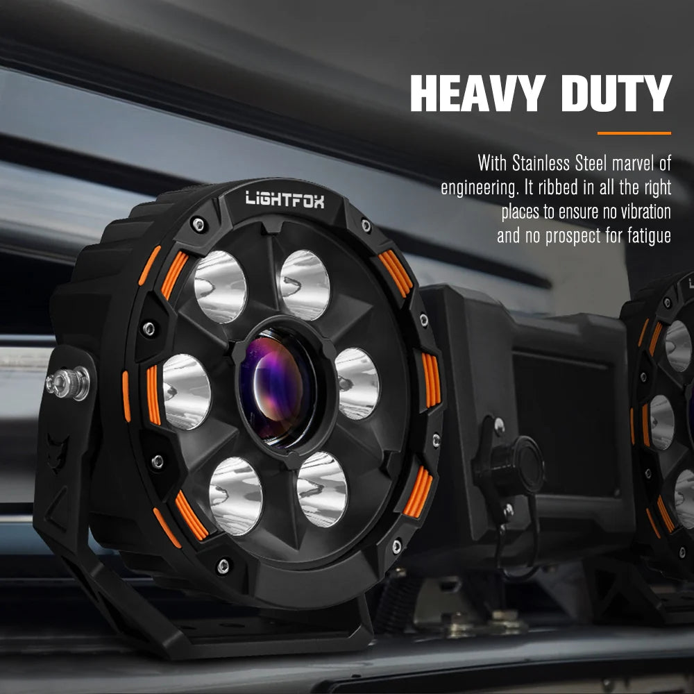 LIGHTFOX Pair 7inch Osram Laser LED Driving Lights 1Lux @ 2,226m 11,285Lumens