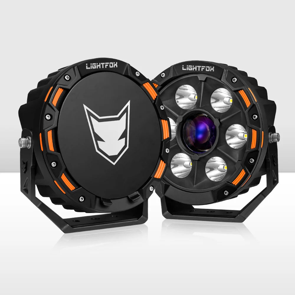 LIGHTFOX Pair 7inch Osram Laser LED Driving Lights 1Lux @ 2,226m 11,285Lumens