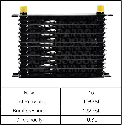 Kit de enfriador de aceite, enfriador de motor de transmisión 10AN radiador japonés universal de aluminio negro(ver tamaños disponibles)