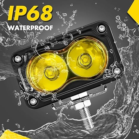 LED Pods Yellow 3 Inch 40W LED INTERCHANGEABLE BEAM SPOT FLOOD AND COMBO(3 LENS INCLUDED) Lights (PACK OF 2)