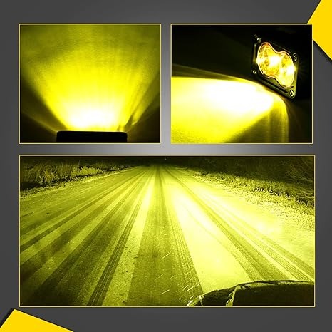 LED Pods Yellow 3 Inch 40W LED INTERCHANGEABLE BEAM SPOT FLOOD AND COMBO(3 LENS INCLUDED) Lights (PACK OF 2)