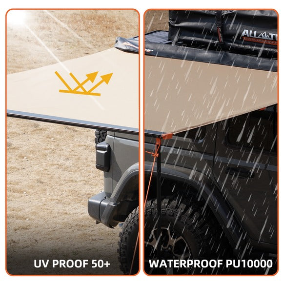 ALL-TOP Toldo universal multilateral, impermeable, antidesgarro, resistente a los rayos ultravioletas, extensión de toldo para mayor privacidad y sombra (ver tamaños disponibles)