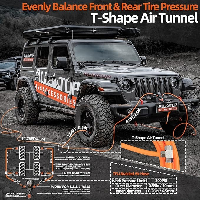 ALL-TOP 4 Way Tire Inflation & Deflation System/ Sistema de inflado y desinflado de 4 neumáticos
