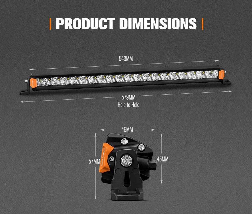 LIGHTFOX Vega Series 20inch Osram LED Light Bar 1Lux @ 453m 12,580 Lumens