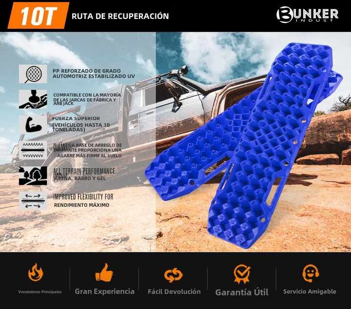 BUNKER INDUST SAND SNOW MUD TRAX 4WD 10T RECOVERY TRACKS BLUE (1PAR)