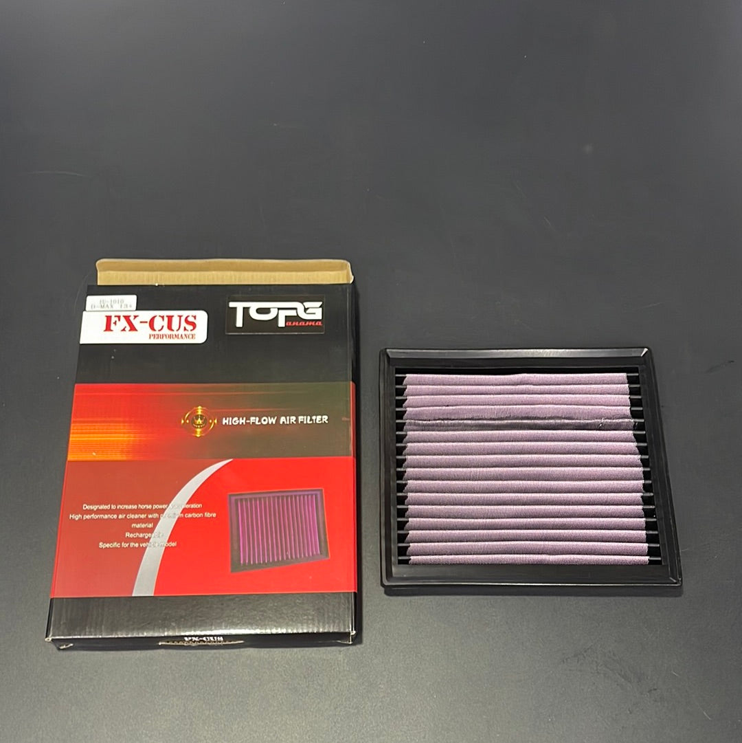 FILTRO DE AIRE DE MOTOR ALTO FLUJO LAVABLE FX-CUS/TOPG ISUZU D-MAX 2013 EN ADELANTE