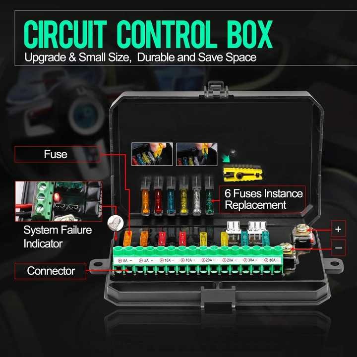 8 Gang Switch Panel Universal Circuit Control Relay System Box with Automatic Dimmable On-Off LED Switch Pod Touch Switch Box