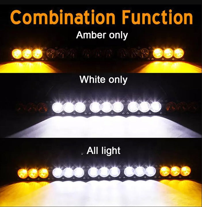 Super Bright Off-Road LED Light Bar DUAL COLOR FLOOD+SPOT