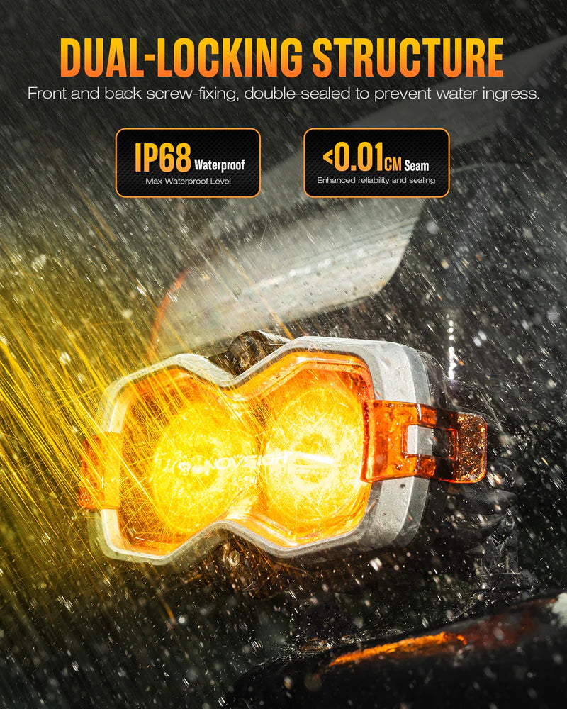 NOVSIGHT HALO Series 4.5" LED Pod SPOT BEAM Lights with DRL 35W Twin Light Kit System Pair