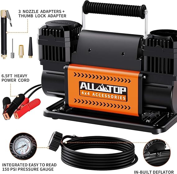 ALL-TOP KIT DE COMPRESOR DE AIRE DOBLE MOTOR 12V