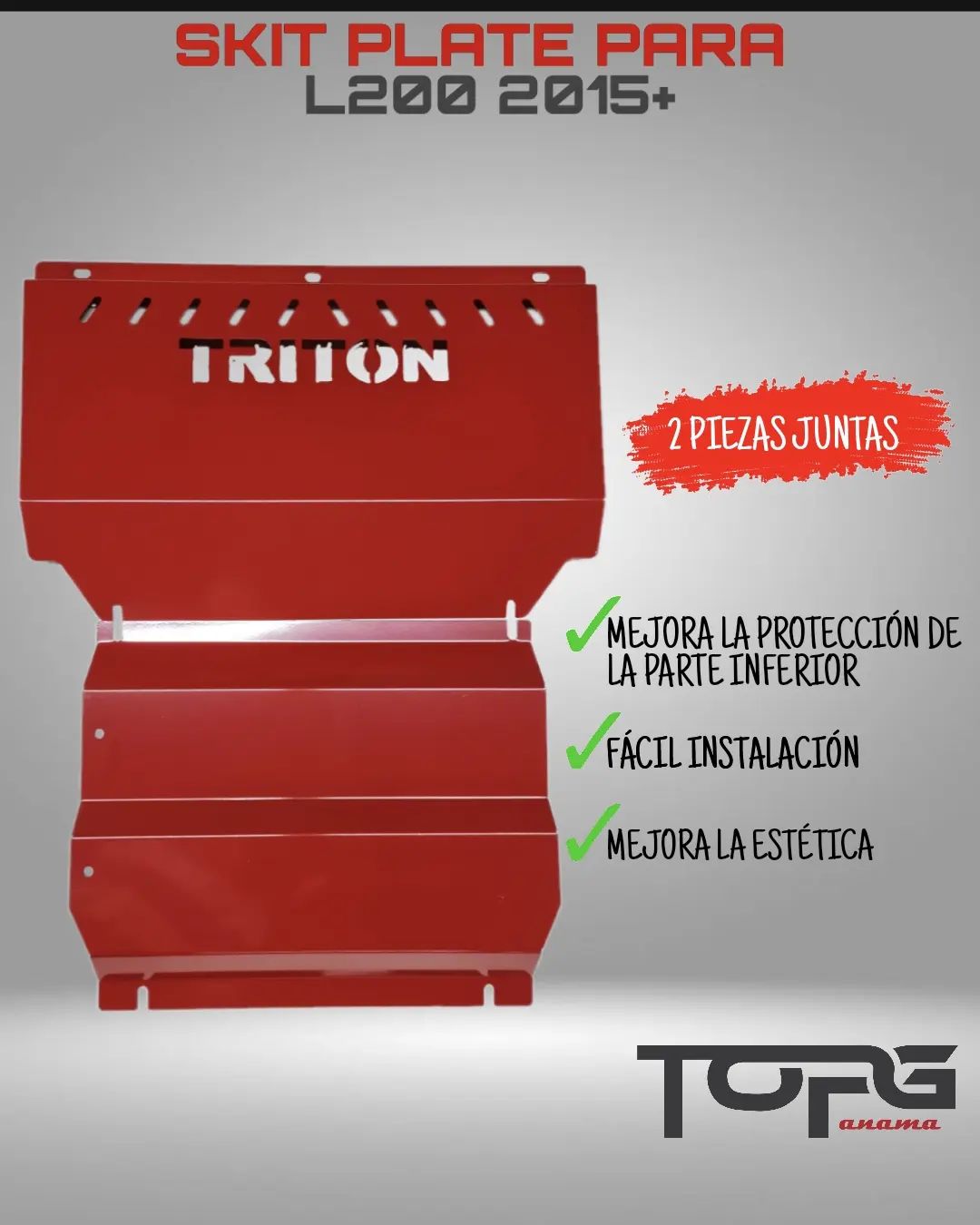 SKIDPLATE/PECHERA MITSUBISHI L200 2015+ (2 PIEZAS)