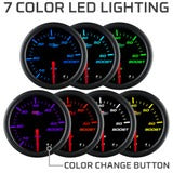 GLOWSHIFT TINTED 7 COLOR SERIES BOOST GAUGE/RELOJ DE BOOST 60psi