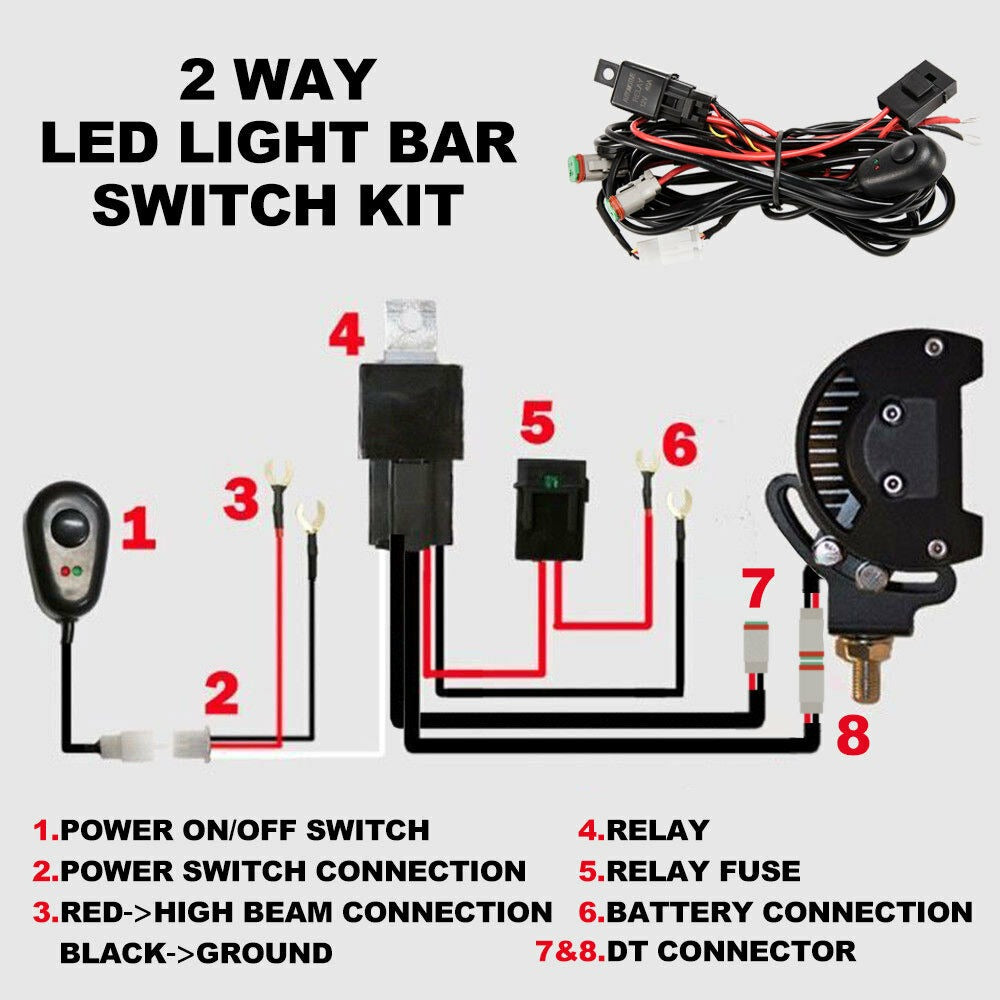 LIGHTFOX 2 Way High Beam Wiring Loom Harness