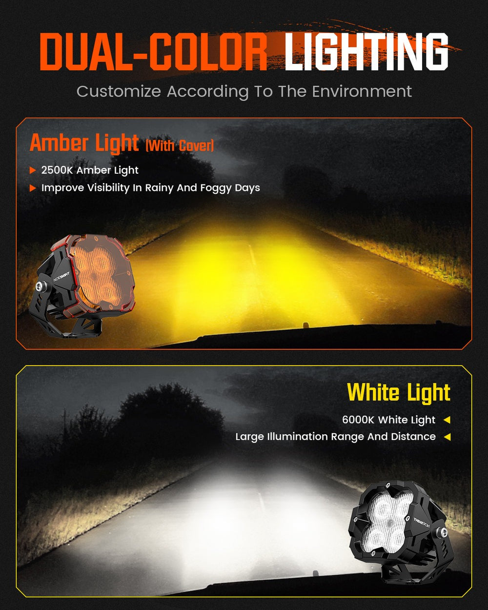NOVSIGHT CYBER 1 Series 3 Inch Cube LED Pod SPOT BEAM Lights
