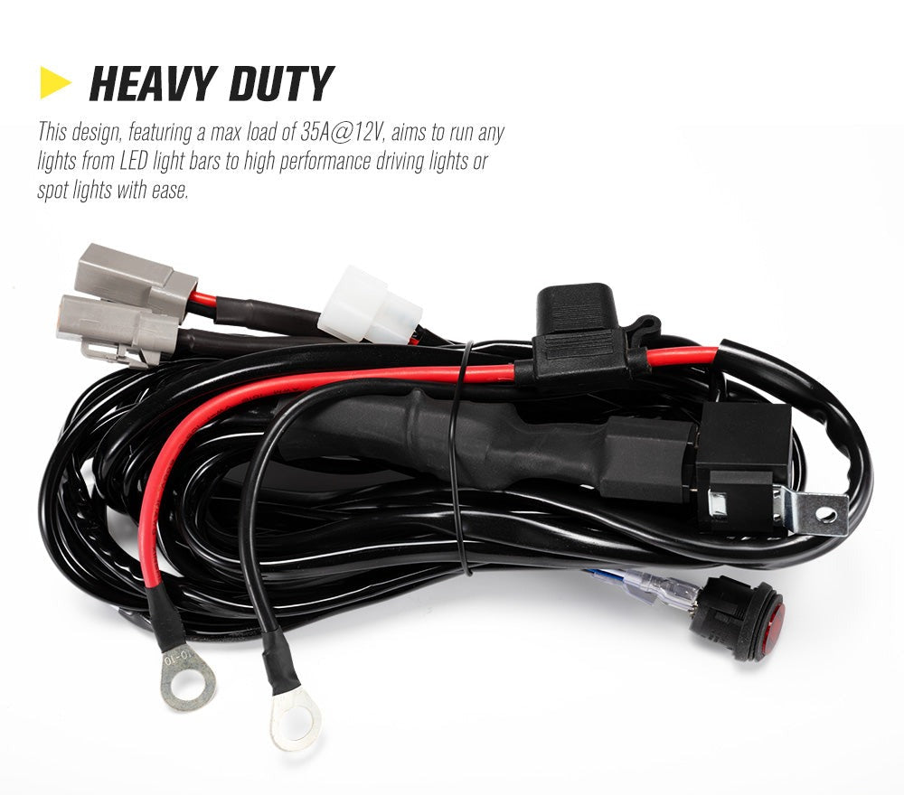 LIGHTFOX 2 Way Dual Connector Plug & Play Smart Harness High Beam Driving Wiring kit