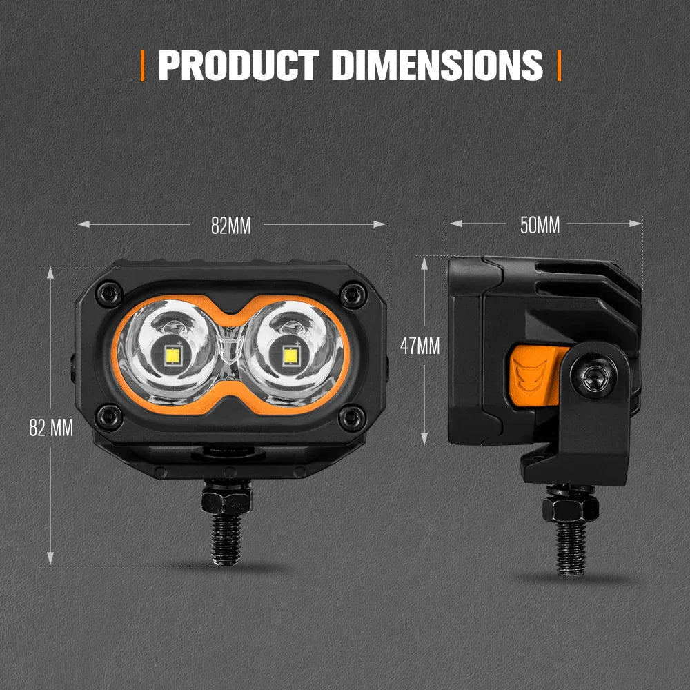 LIGHTFOX Pair 3inch Cygnus-2 Osram LED Pod Lights 1Lux@280m 2,026LM