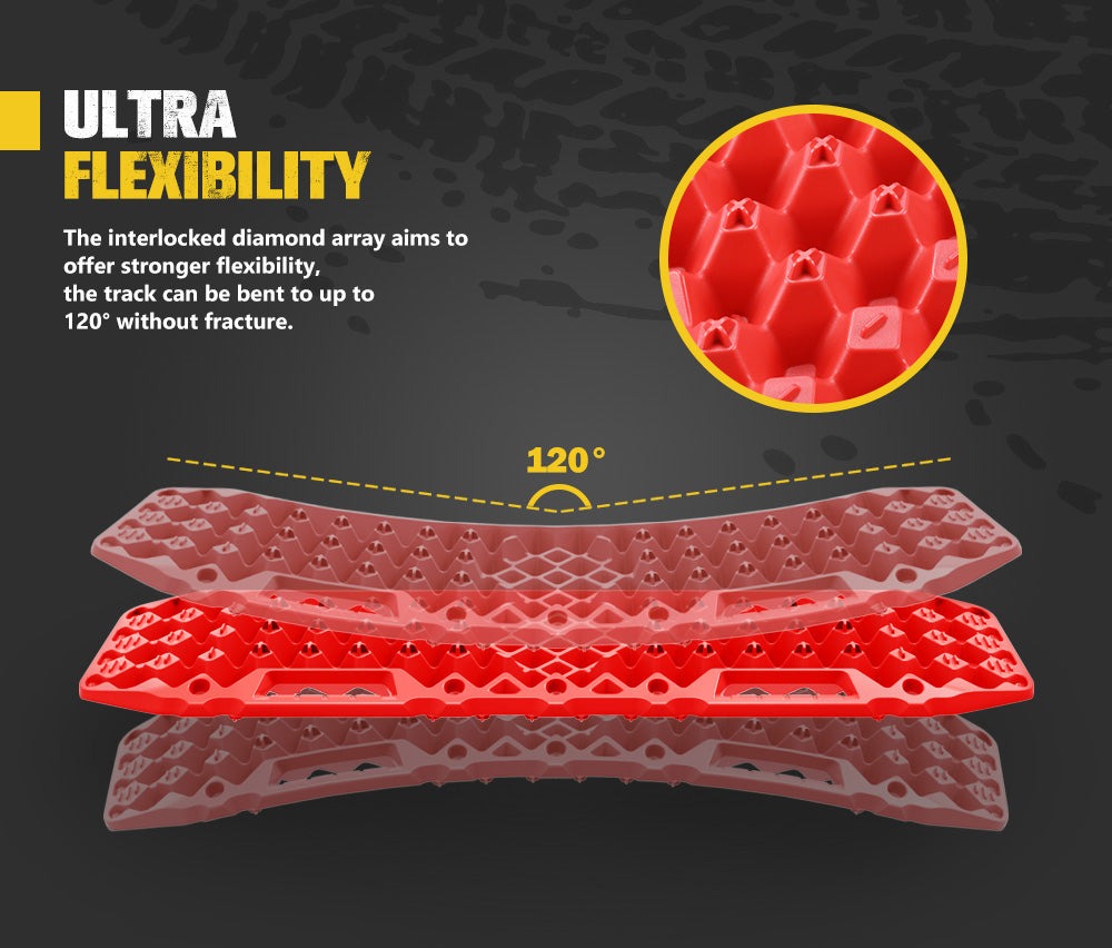BUNKER INDUST SAND SNOW MUD TRAX 4WD 10T RECOVERY TRACKS RED (1PAR)