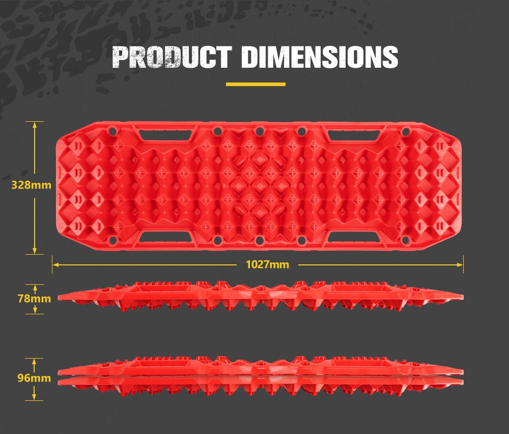 BUNKER INDUST SAND SNOW MUD TRAX 4WD 10T RECOVERY TRACKS RED (1PAR)