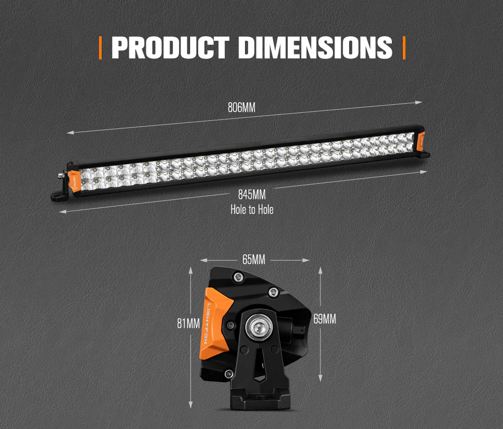 LIGHTFOX Rigel Series 30inch Osram LED Light Bar 1Lux @ 612m 22,644 Lumens