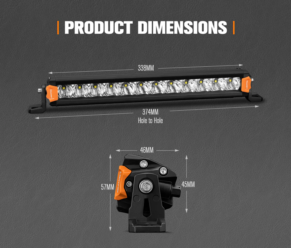 LIGHTFOX Vega Series 14inch Osram LED Light Bar 1Lux @ 319m 7,548 Lumens