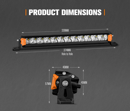 LIGHTFOX Vega Series 14inch Osram LED Light Bar 1Lux @ 319m 7,548 Lumens
