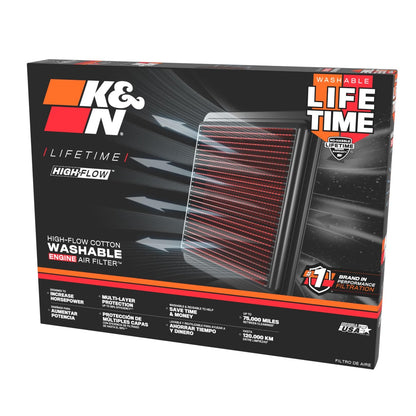K&N FILTRO DE AIRE MOTOR PARA CHEVROLET SILVERADO TAHOE SUBURBAN GMC SIERRA 1500/2500 YUKON  2019 EN ADELANTE