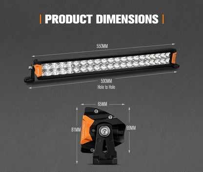 LIGHTFOX Rigel Series 20inch Osram LED Light Bar 1Lux @ 509m 15,096 Lumens