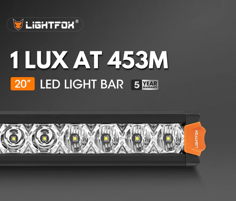 LIGHTFOX Vega Series 20inch Osram LED Light Bar 1Lux @ 453m 12,580 Lumens