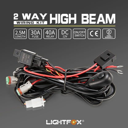 LIGHTFOX 2 Way High Beam Wiring Loom Harness