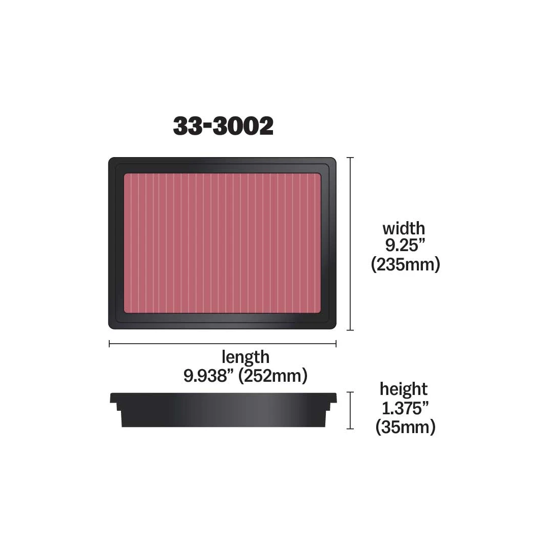 K&N FILTRO DE AIRE DE MOTOR PARA ISUZU D-MAX 2.5-3.0 2012 EN ADELANTE