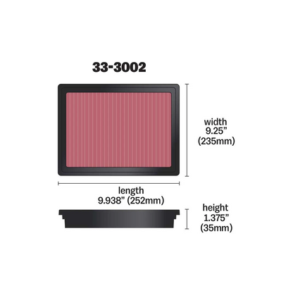 K&N FILTRO DE AIRE DE MOTOR PARA ISUZU D-MAX 2.5-3.0 2012 EN ADELANTE