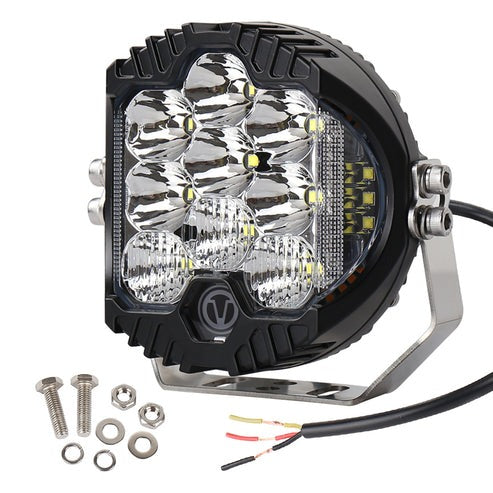 OVOVS 5 Inch Clear Lens Round LED Offroad Lights Amber DRL White Spotlight