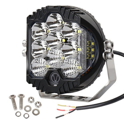 OVOVS 5 Inch Clear Lens Round LED Offroad Lights Amber DRL White Spotlight